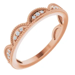 14K Rose 1/8 CTW Diamond Stackable Ring