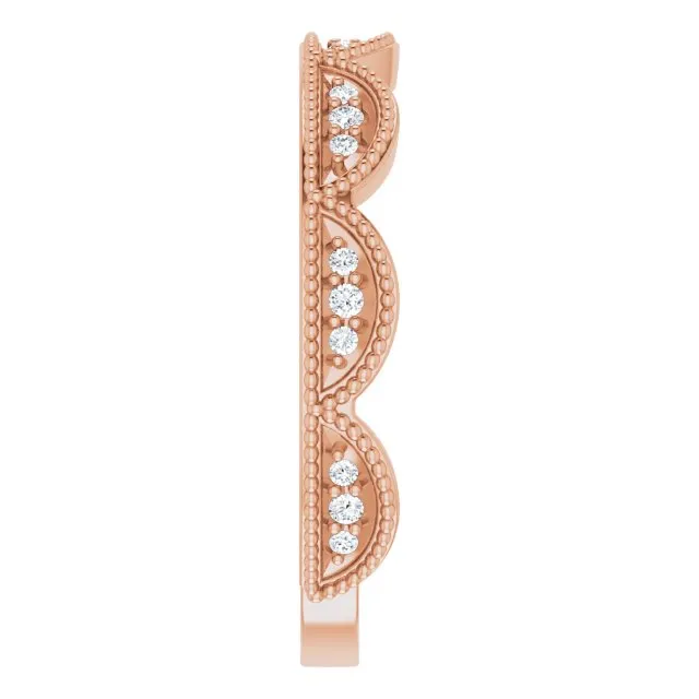 14K Rose 1/8 CTW Diamond Stackable Ring