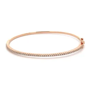 14k Rose Gold Diamond Bangle