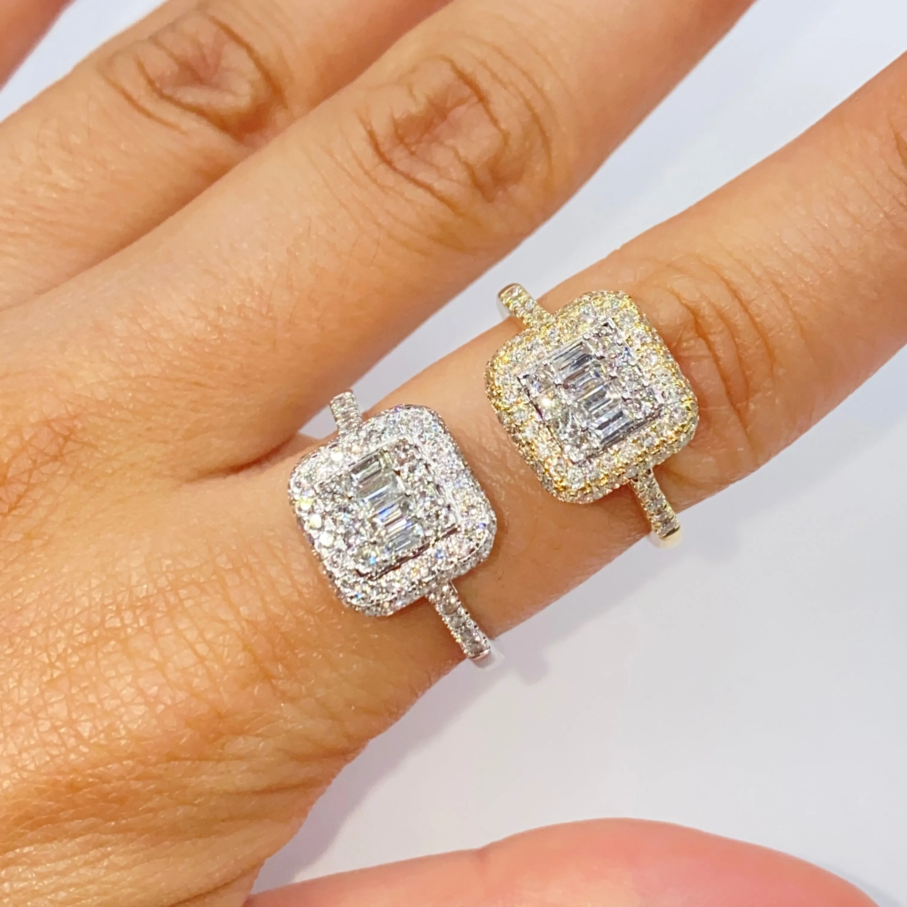 14K Solána Square Diamond Engagement Ring