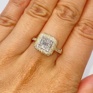 14K Solána Square Diamond Engagement Ring