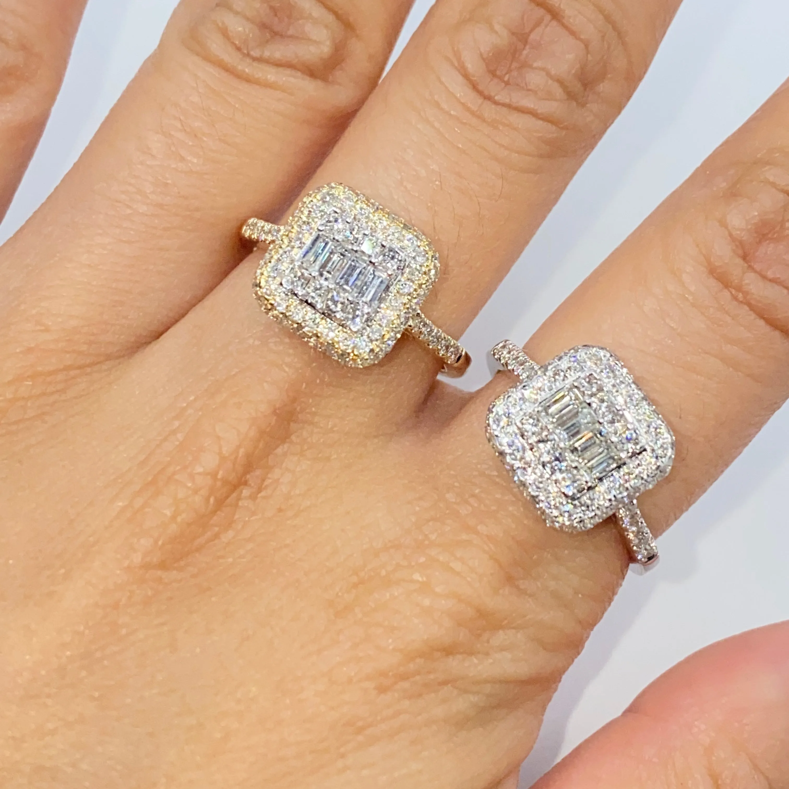 14K Solána Square Diamond Engagement Ring