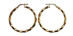 14k Twist Hoop Earrings