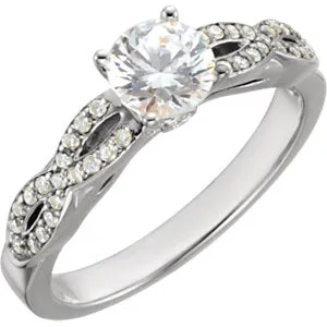 14K White 1 1/6 CTW Diamond Engagement Ring