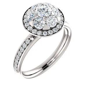 14K White 1 1/8 CTW Diamond Engagement Ring