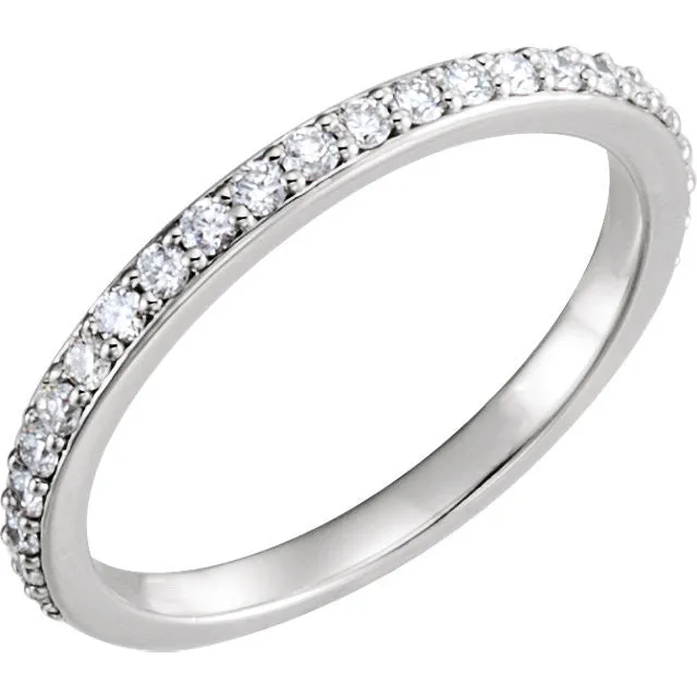 14k White Gold 1/3 CTW Diamond Band, Size 7
