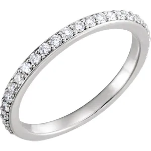 14k White Gold 1/3 CTW Diamond Band, Size 7