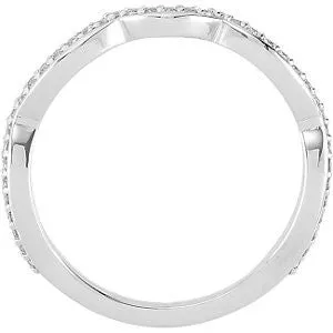 14k White Gold 1/5 CTW Diamond Band, Size 7
