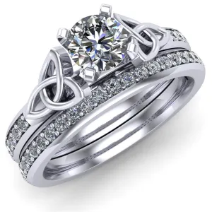 14K White Gold Celtic Bridal Set AYLIN-1S-SET-WHITE