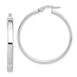 14k White Gold Polished Hoop Earrings