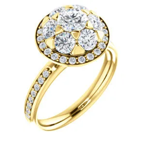14K Yellow 1 1/2 CTW Diamond Engagement Ring