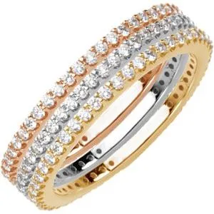14K Yellow 1/3 CTW Diamond Stackable Ring Size 5