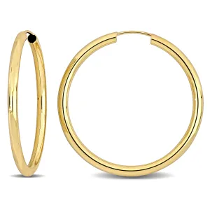 14K Yellow Gold 30MM Hoop Earrings 2mm Wide