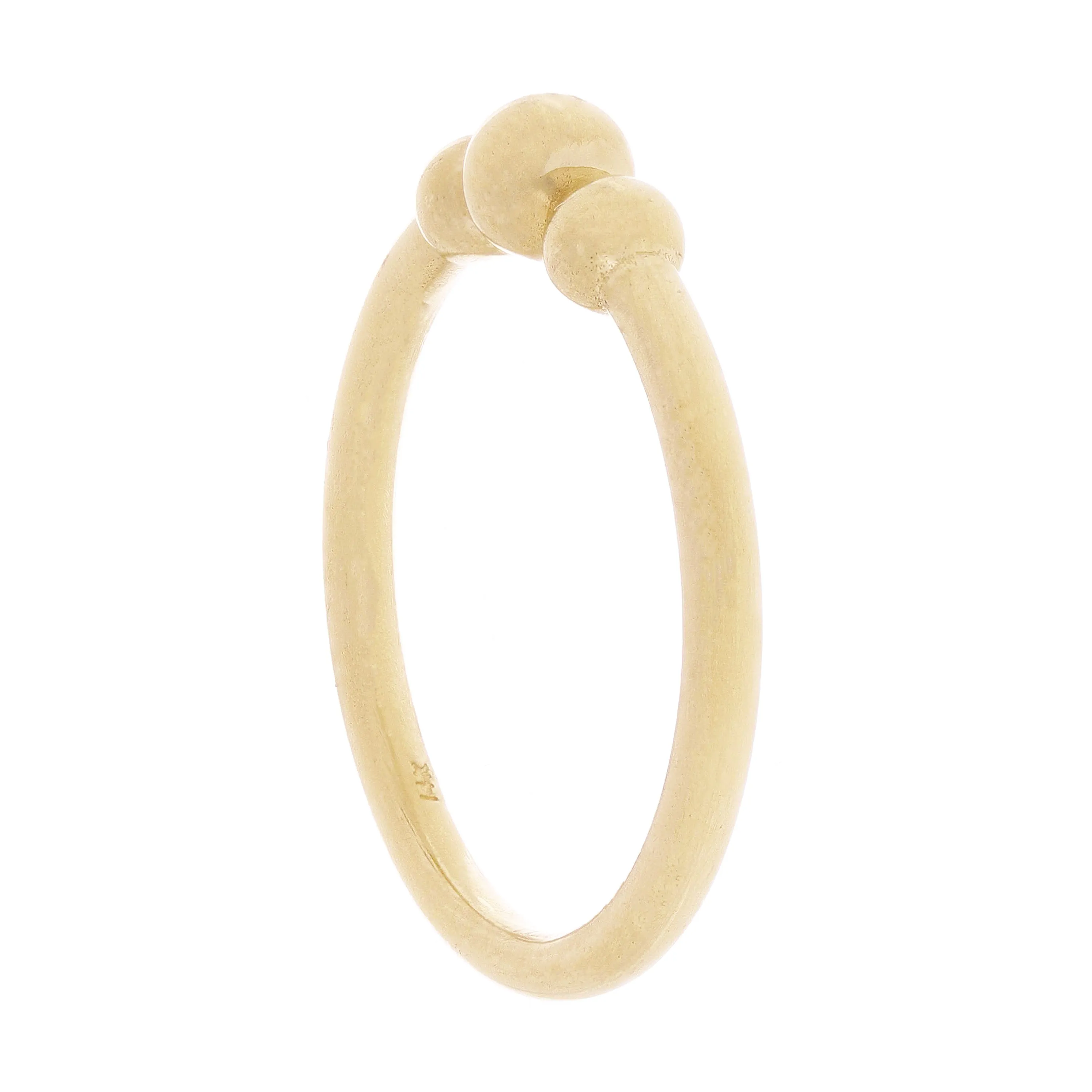 14k Yellow Gold Beaded Ball Stackable Ring Size 6.5 - 4.3mm 3 grams