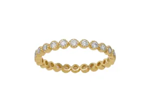 14k Yellow Gold Diamond Bezel Stackable Ring