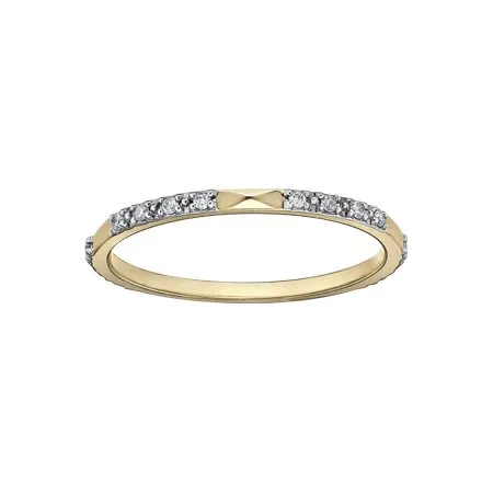 14K Yellow Gold Diamond Stackable Ring (0.10ct)