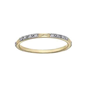 14K Yellow Gold Diamond Stackable Ring (0.10ct)