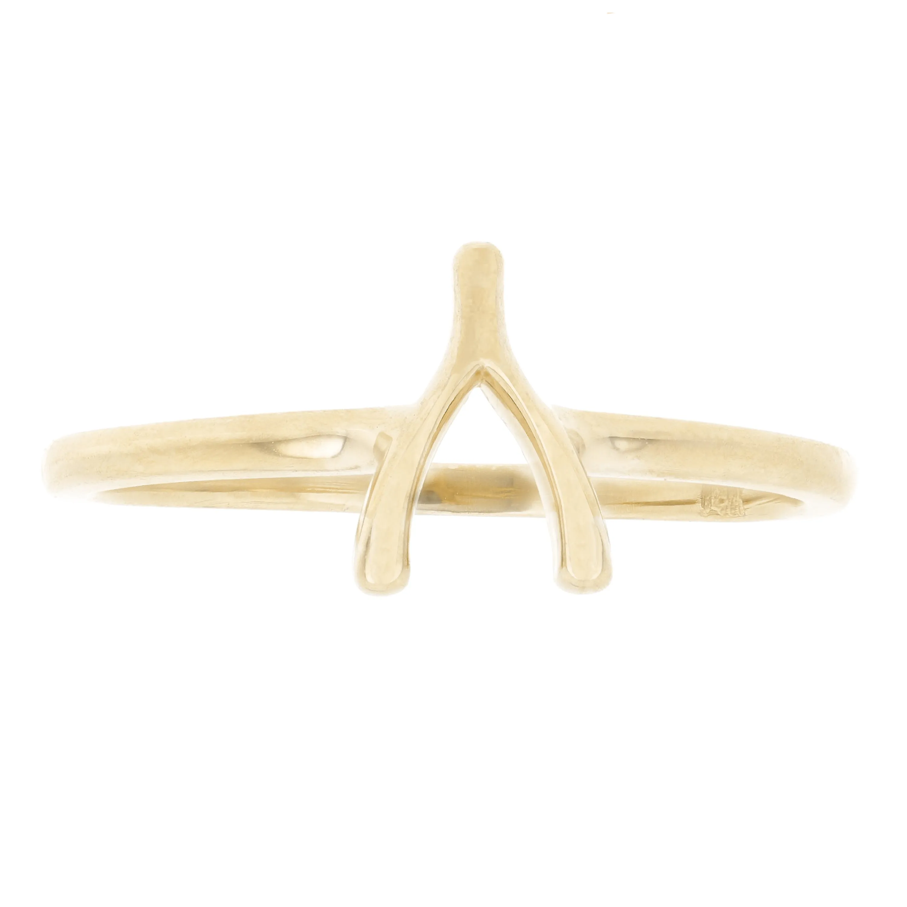 14k Yellow Gold Lucky Wishbone Ring Stackable Size 7 1.5 grams