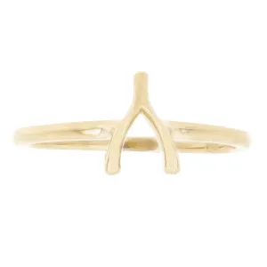 14k Yellow Gold Lucky Wishbone Ring Stackable Size 7 1.5 grams