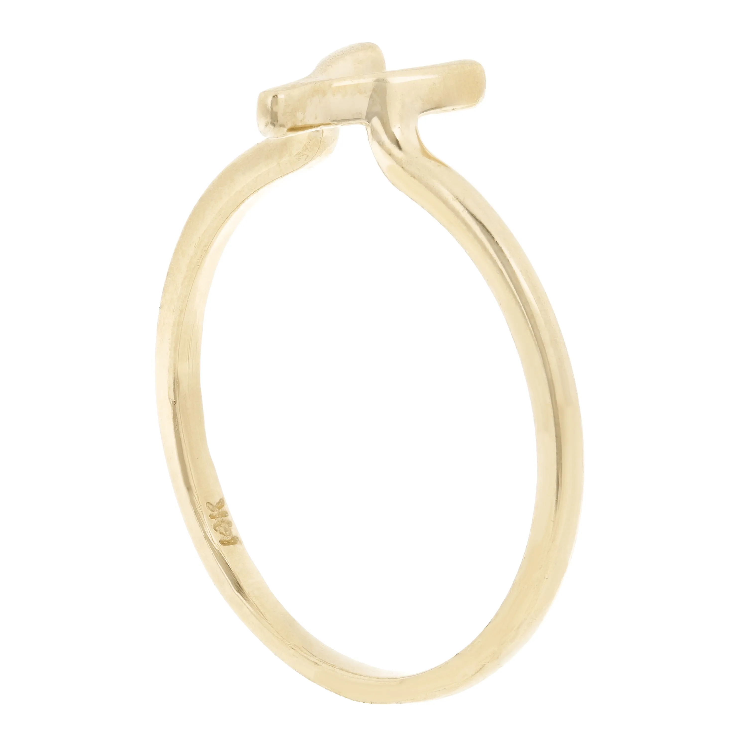 14k Yellow Gold Lucky Wishbone Ring Stackable Size 7 1.5 grams