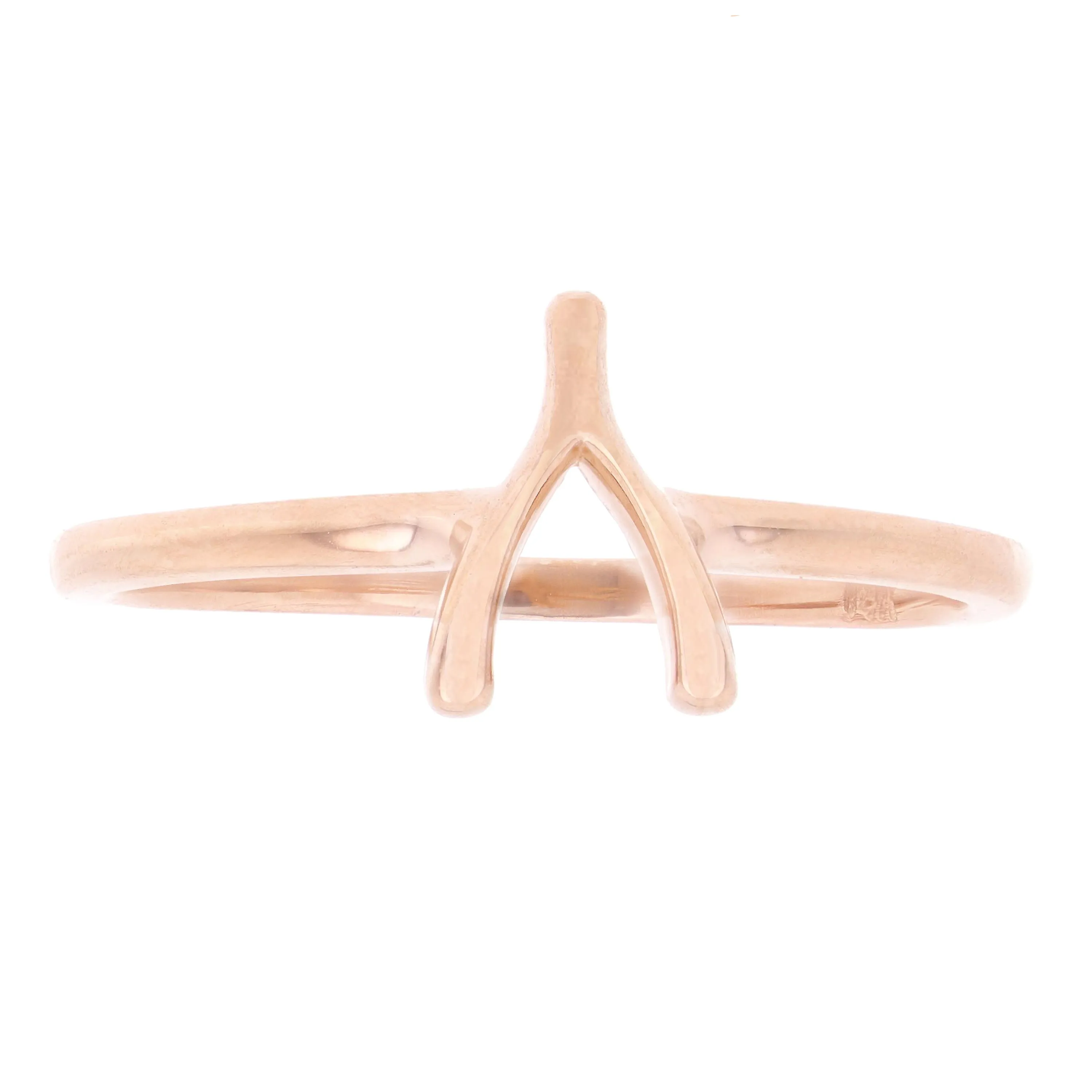 14k Yellow Gold Lucky Wishbone Ring Stackable Size 7 1.5 grams