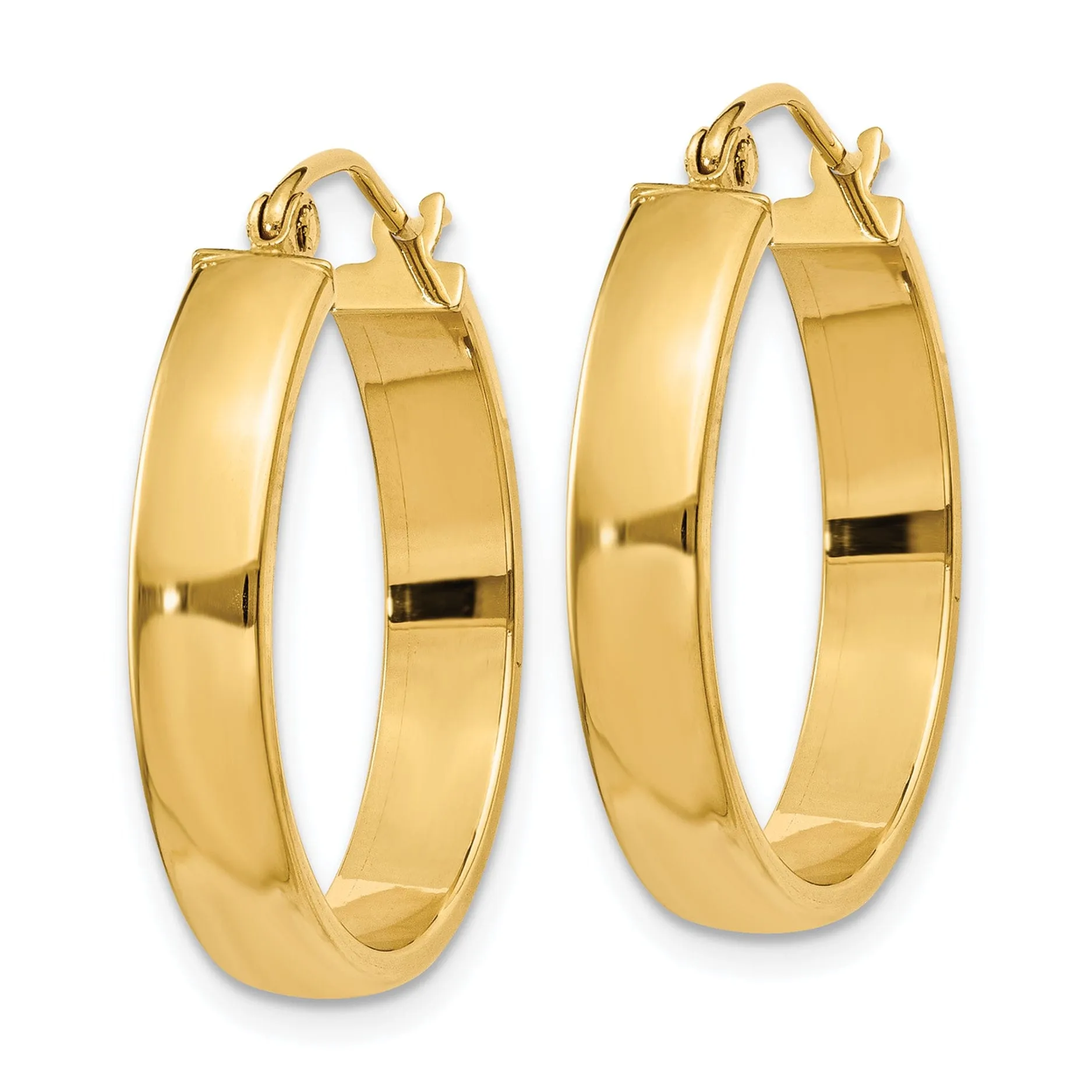 14k Yellow Gold Polished Hoop Earring