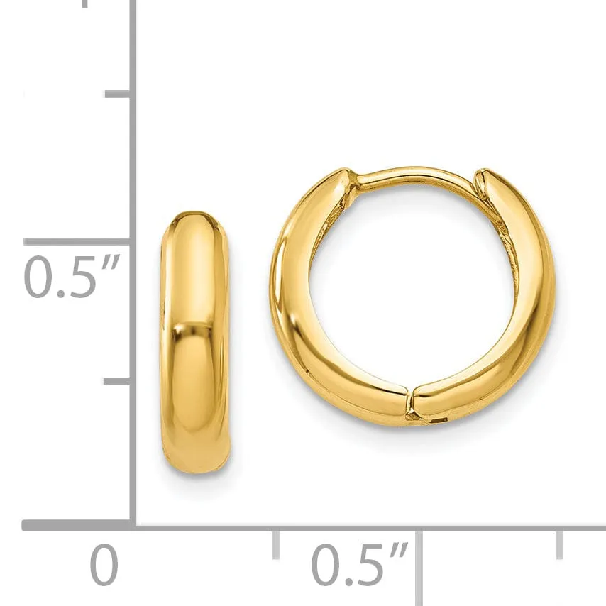14k Yellow Gold Polished Hoop Earrings