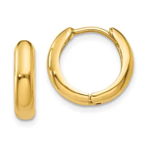 14k Yellow Gold Polished Hoop Earrings