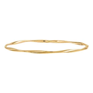 14k Yellow Gold Polished Twisted Slip On Bangle