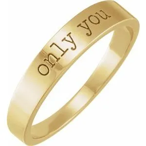 14K Yellow "Only You" Stackable Ring Size 8