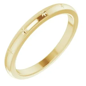 14K Yellow Stackable Starburst Ring Size 17.5