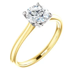 14K Yellow/White 1 CT Lab-Grown & .01 CTW Natural Diamond Accented Engagement Ring