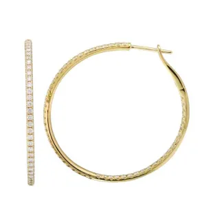 14KT Gold Diamond Niki Hoop Earrings