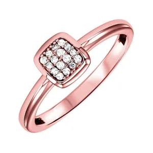 14KT Pink Gold & Diamond Stackable Fashion Ring   - 1/10 ctw