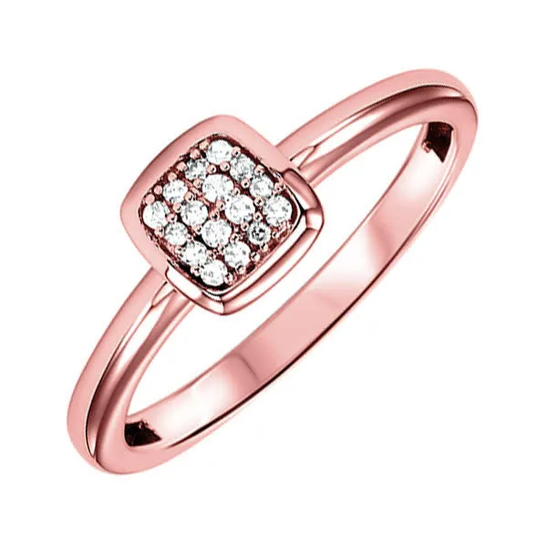 14KT Pink Gold & Diamond Stackable Fashion Ring   - 1/10 ctw