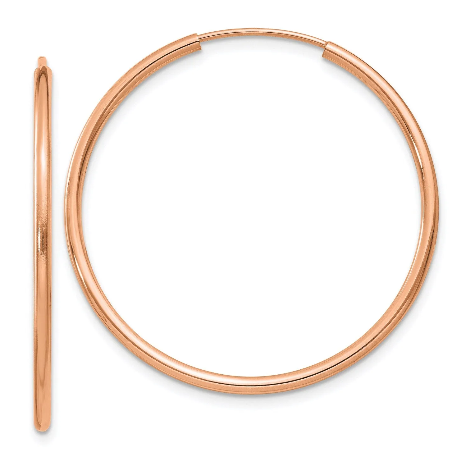 14KT Rose Gold 33X1.5MM Hoop Earrings