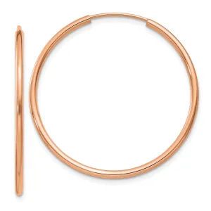14KT Rose Gold 33X1.5MM Hoop Earrings