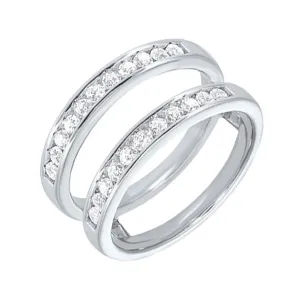 14KT White Gold & Diamond Classic Book Bridal Bells Engagement Ring  - 1/2 ctw