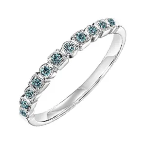 14KT White Gold & Diamond Classic Book Stackable Fashion Ring  - 1/10 ctw