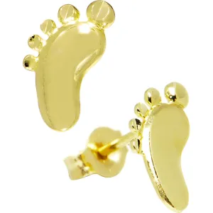 14kt Yellow Gold Pretty Feet Stud Earrings