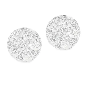1.64ct 18k White Gold Diamond Cluster Stud Earrings