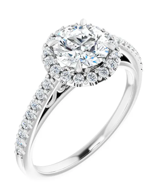 1.84CTW Round Cut Lab Grown Diamond Engagement Ring with Filigree Accents