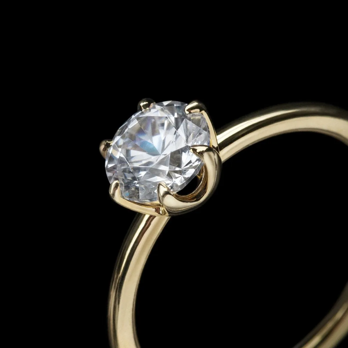 18K Gold "Chispa" 6-Prong Ring Mount