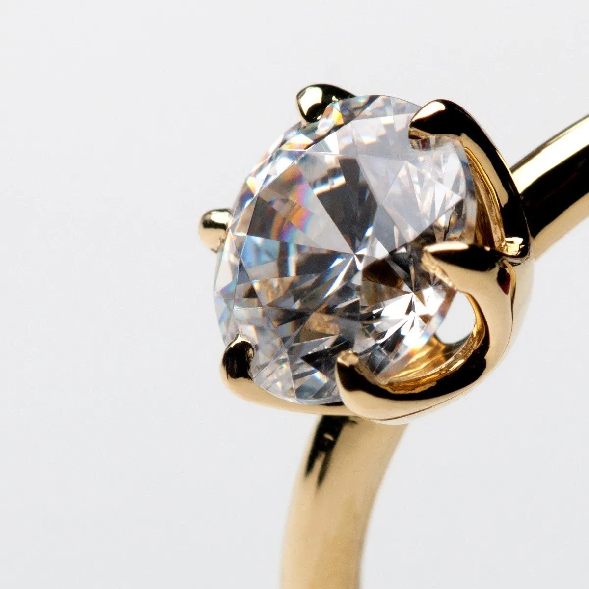 18K Gold "Chispa" 6-Prong Ring Mount