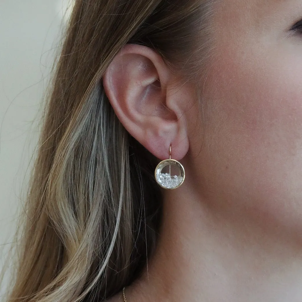 18K Gold Round "New Core 15" Diamond "Shake" Earrings