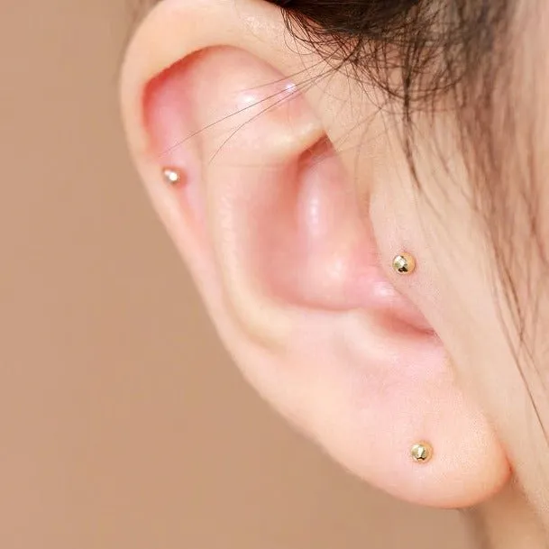 18k Rose Gold Screw Stud Earrings