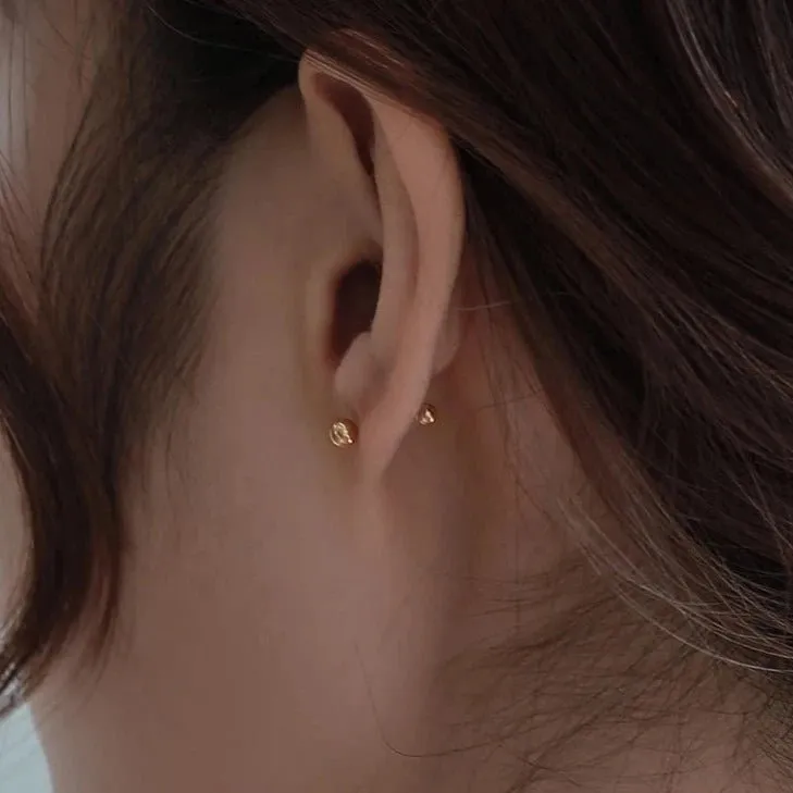 18k Rose Gold Screw Stud Earrings