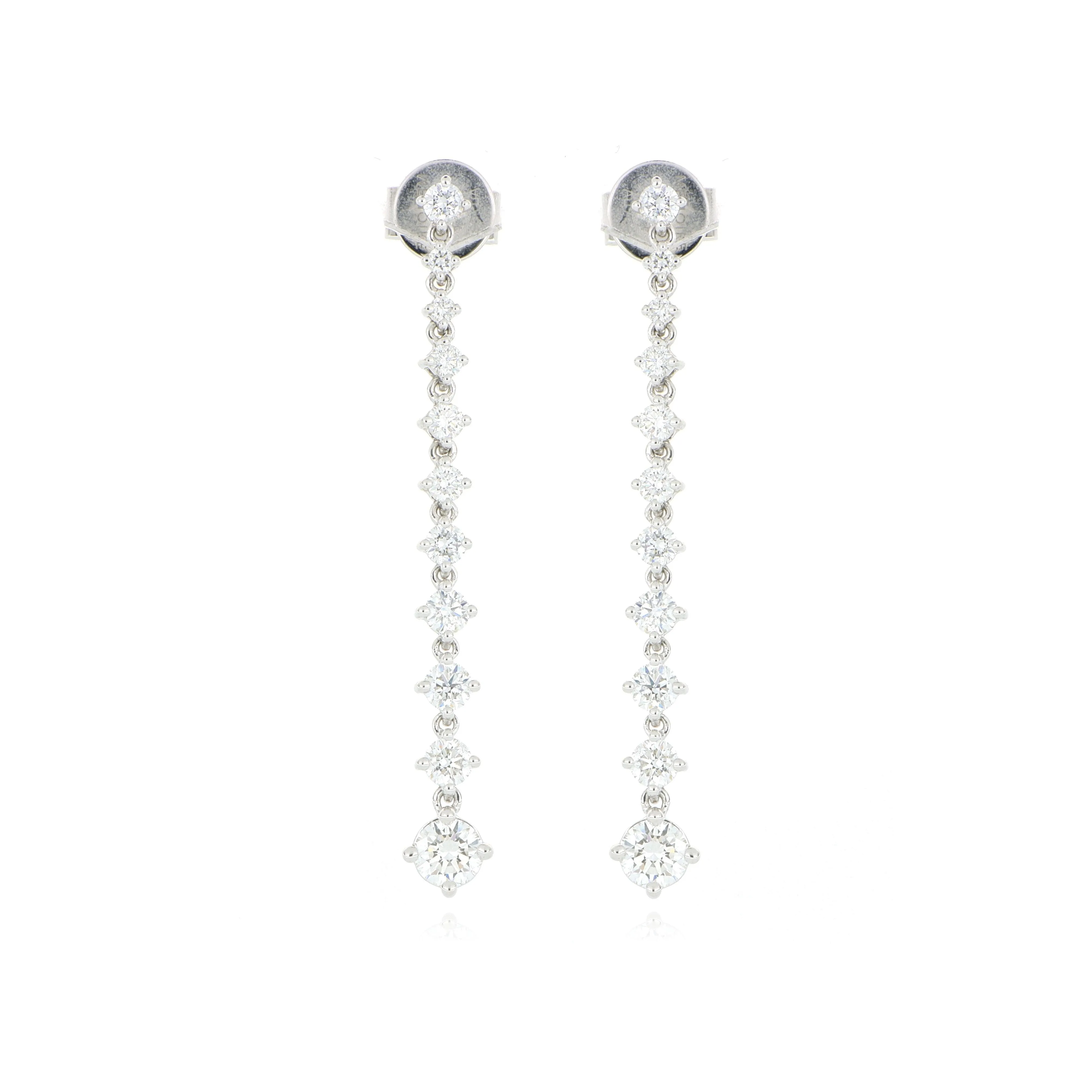 18k White Gold Diamond Drop Earrings