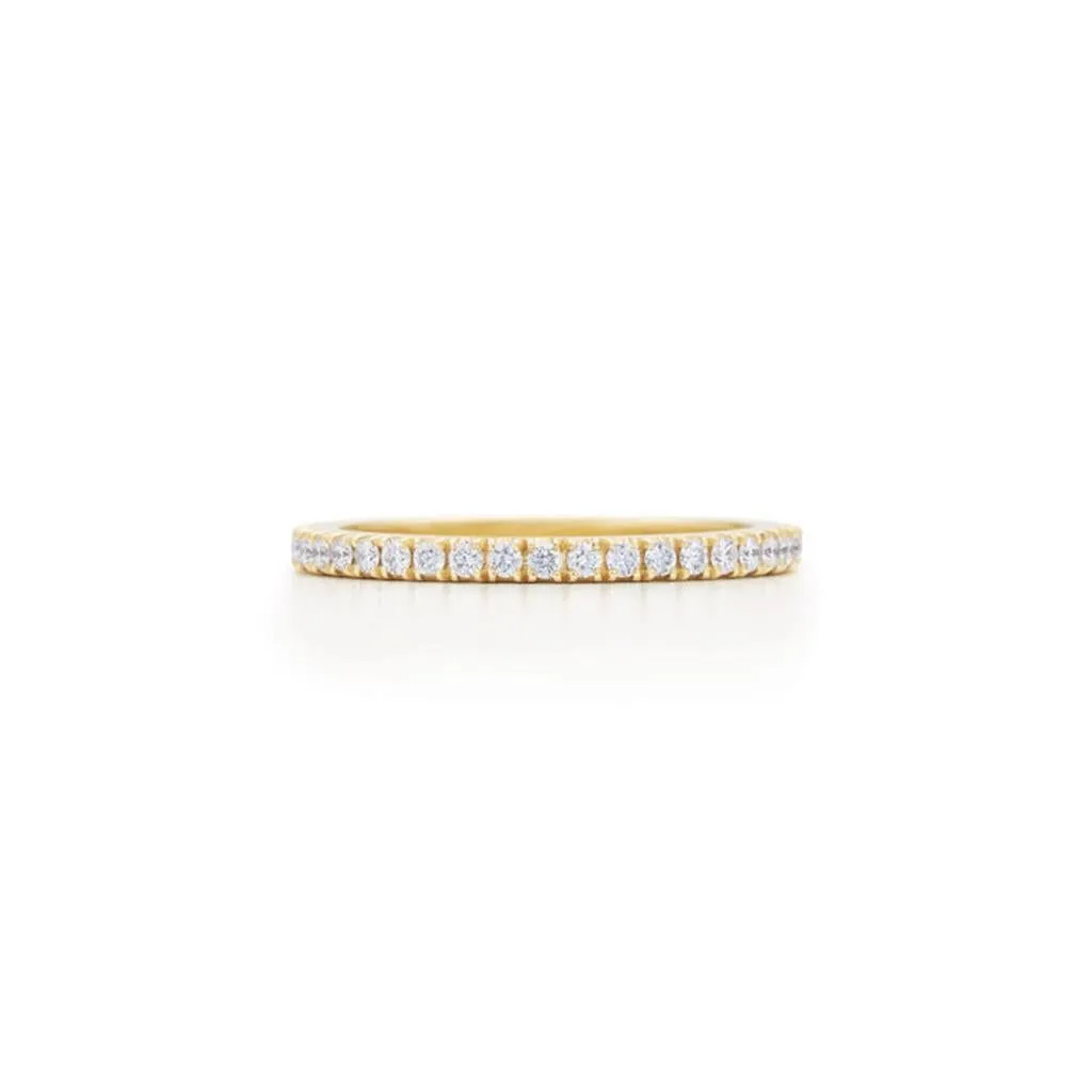 18K Yellow Gold Kwiat Stackable Slim Ring with Diamonds