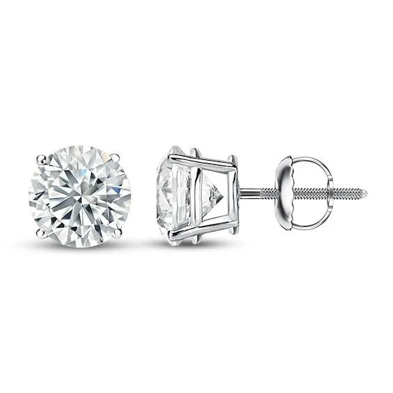 18KT WHITE GOLD DIAMOND STUDS, 3.00TCW